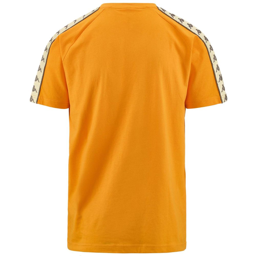 Men Kappa 222 Banda Coen Slim T-Shirt Yellow | GC6349827