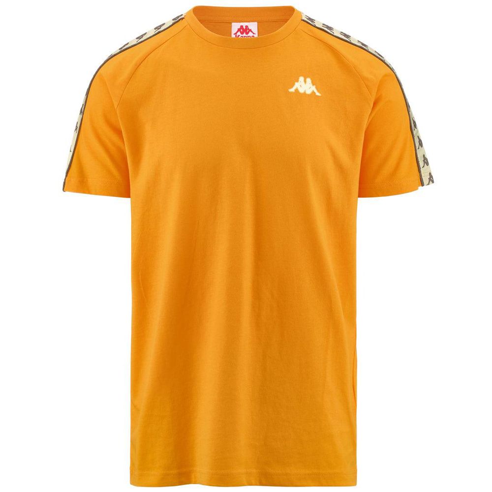 Men Kappa 222 Banda Coen Slim T-Shirt Yellow | GC6349827