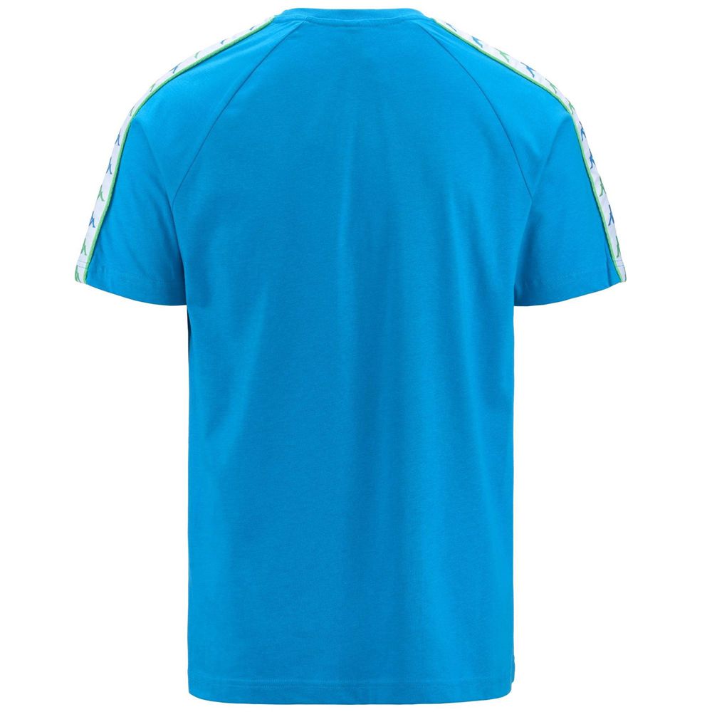 Men Kappa 222 Banda Coeni Slim T-Shirt Blue | NP3650712