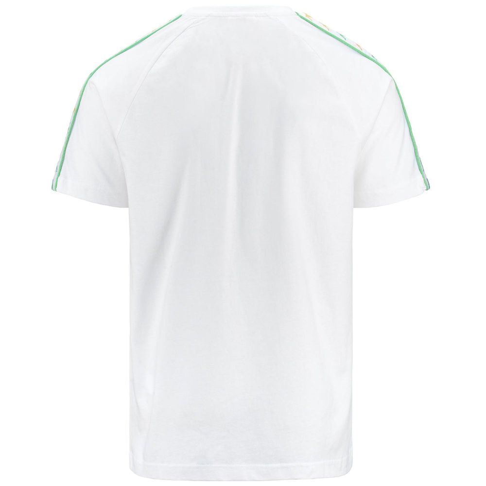 Men Kappa 222 Banda Coeni Slim T-Shirt White | ZV2834697