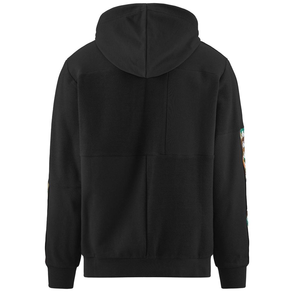 Men Kappa 222 Banda Gwill Graphik Banda Tape Hoodie Black | UO4986521