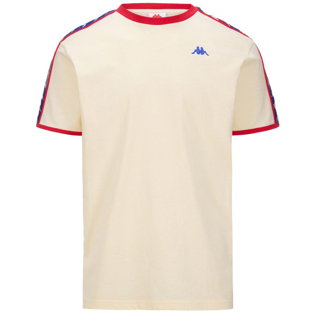 Men Kappa 222 Banda Lilogt T-Shirt Beige | RJ1025936