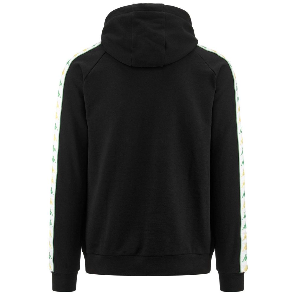 Men Kappa 222 Banda Sirio Hoodie Black | JO2140569