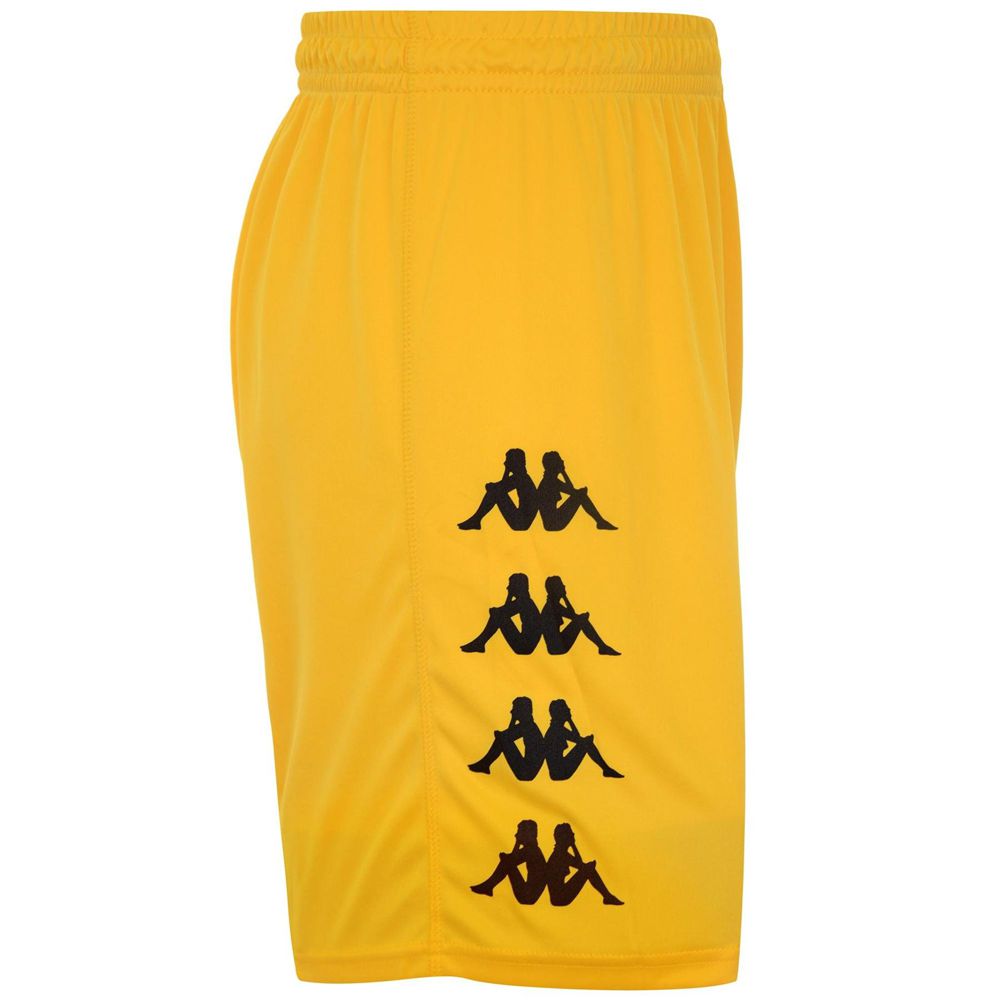 Men Kappa 4 Football Curchet Shorts Yellow | UK2739865