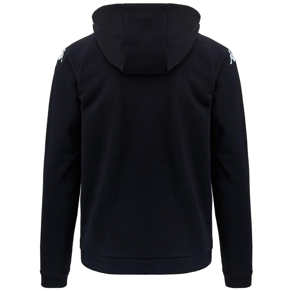 Men Kappa 4 Football Dacciozi Hoodie Black | NW9243708