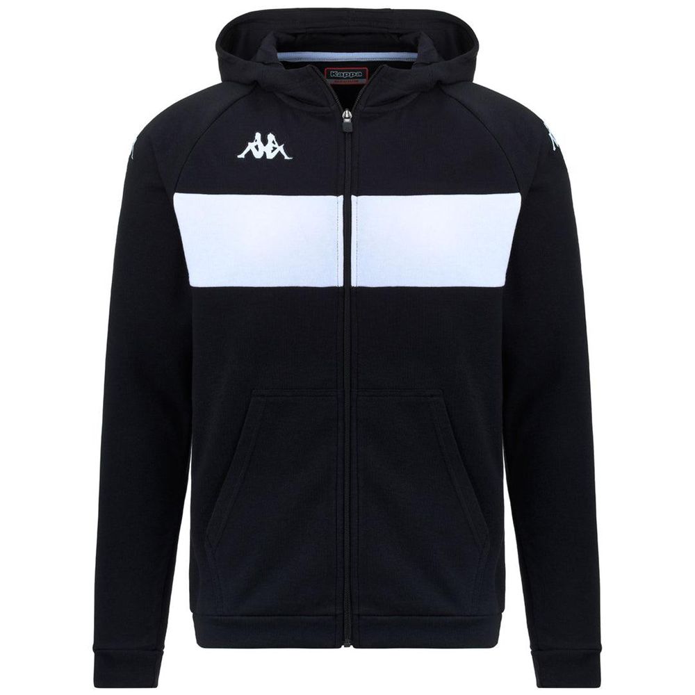 Men Kappa 4 Football Dacciozi Hoodie Black | NW9243708