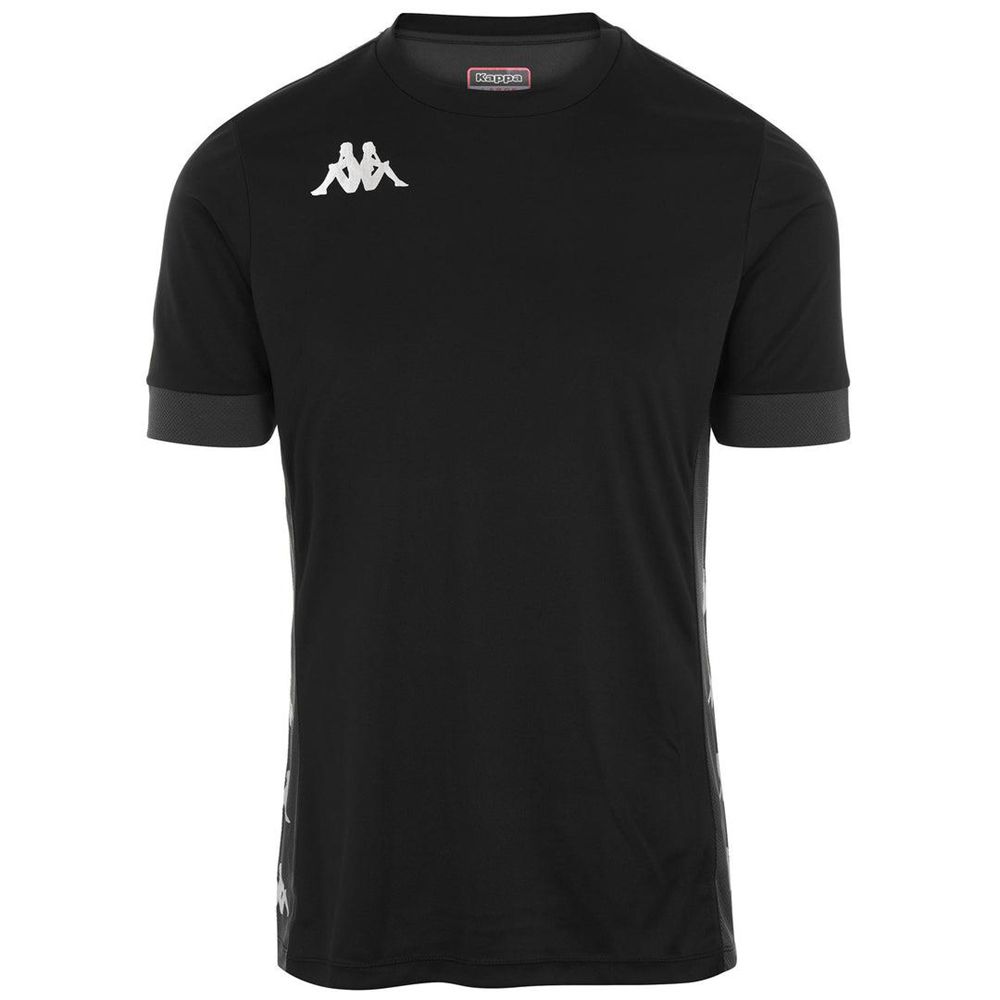 Men Kappa 4 Football Dervio Jersey Black | VD4678953