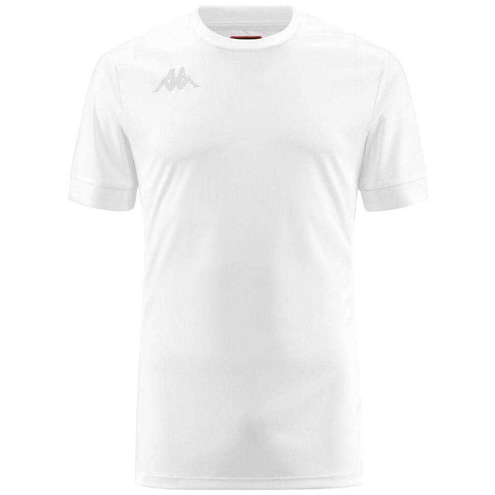 Men Kappa 4 Football Dervio Jersey White | NH8347160