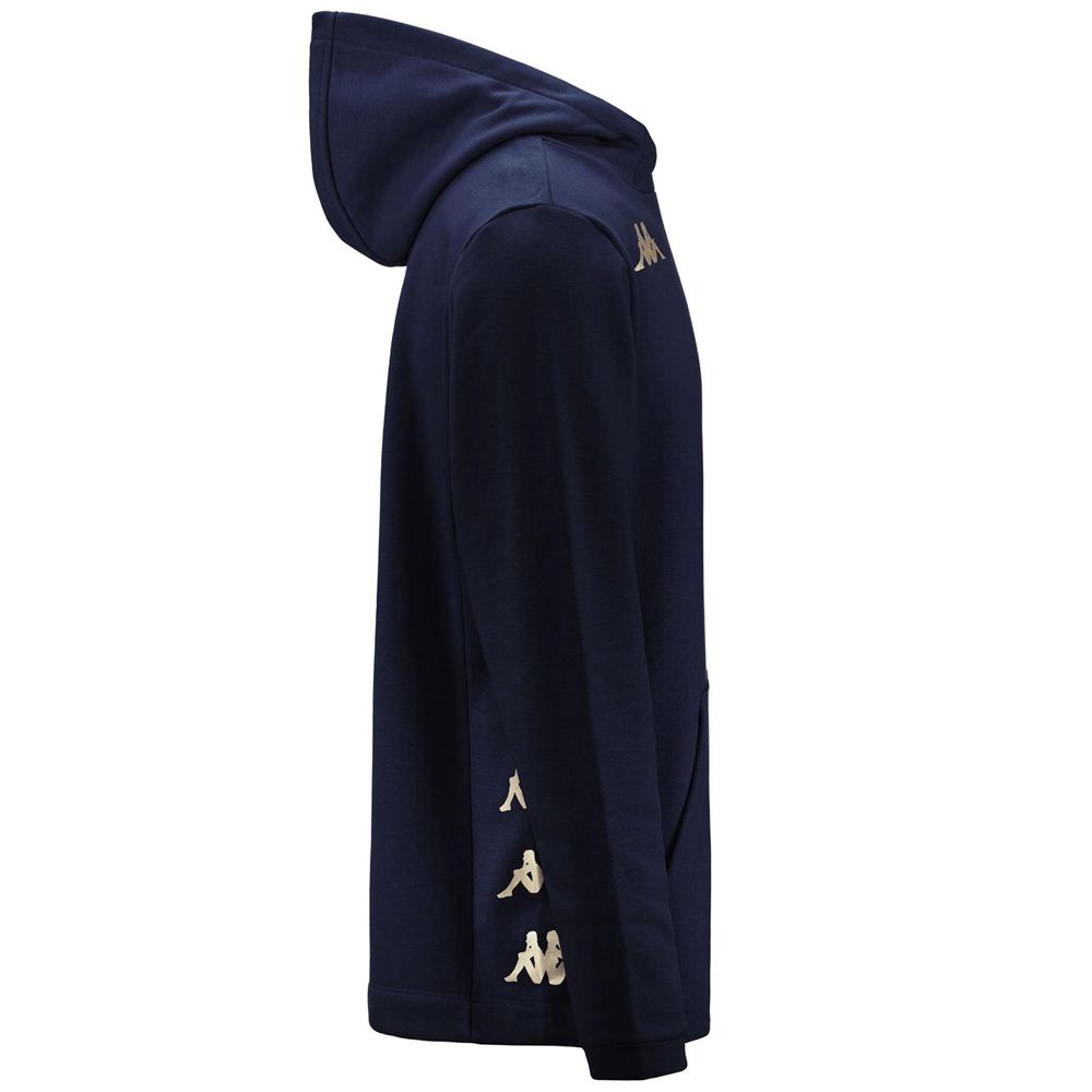 Men Kappa 4 Football Giordi Hoodie Navy | SF1368509