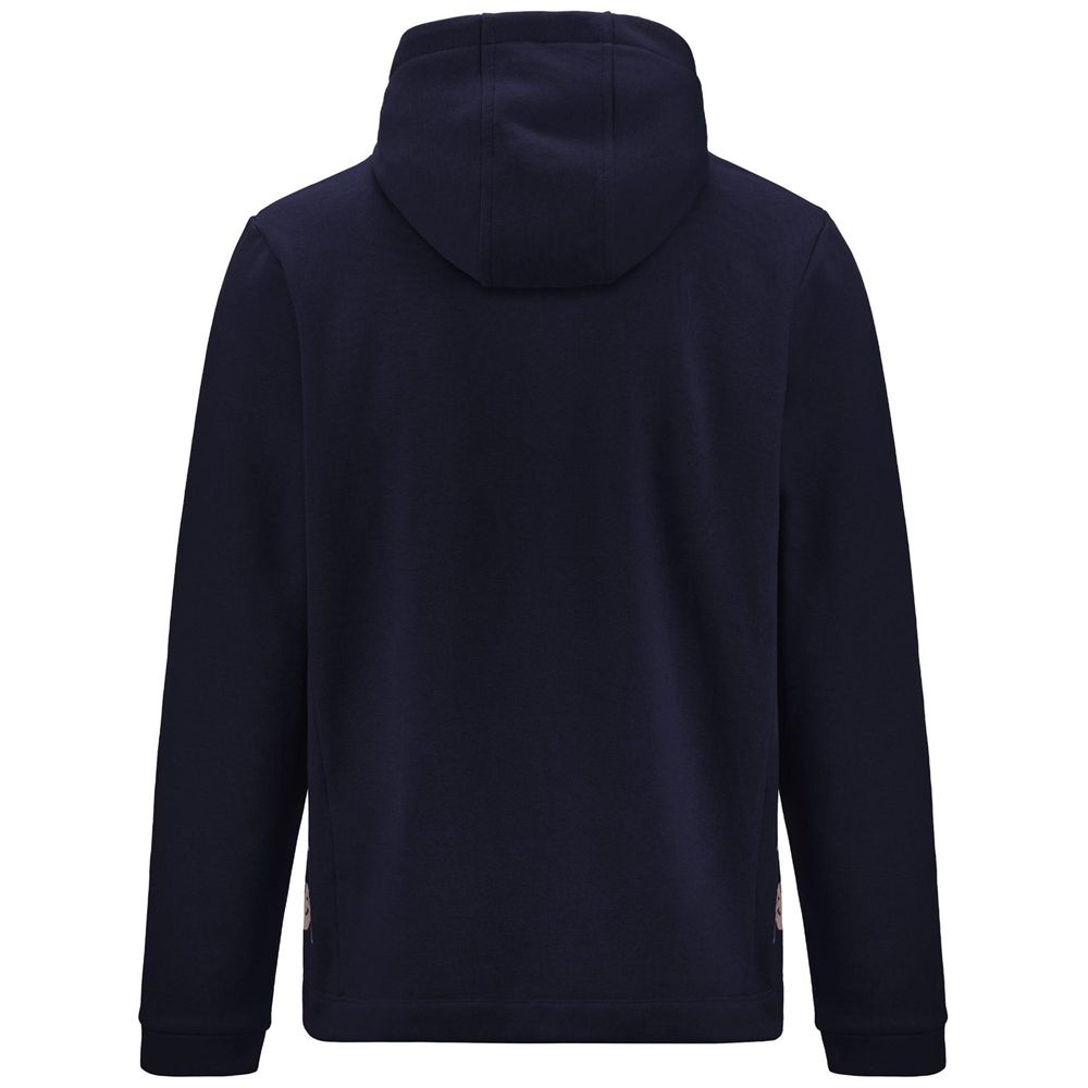 Men Kappa 4 Football Giordi Hoodie Navy | SF1368509