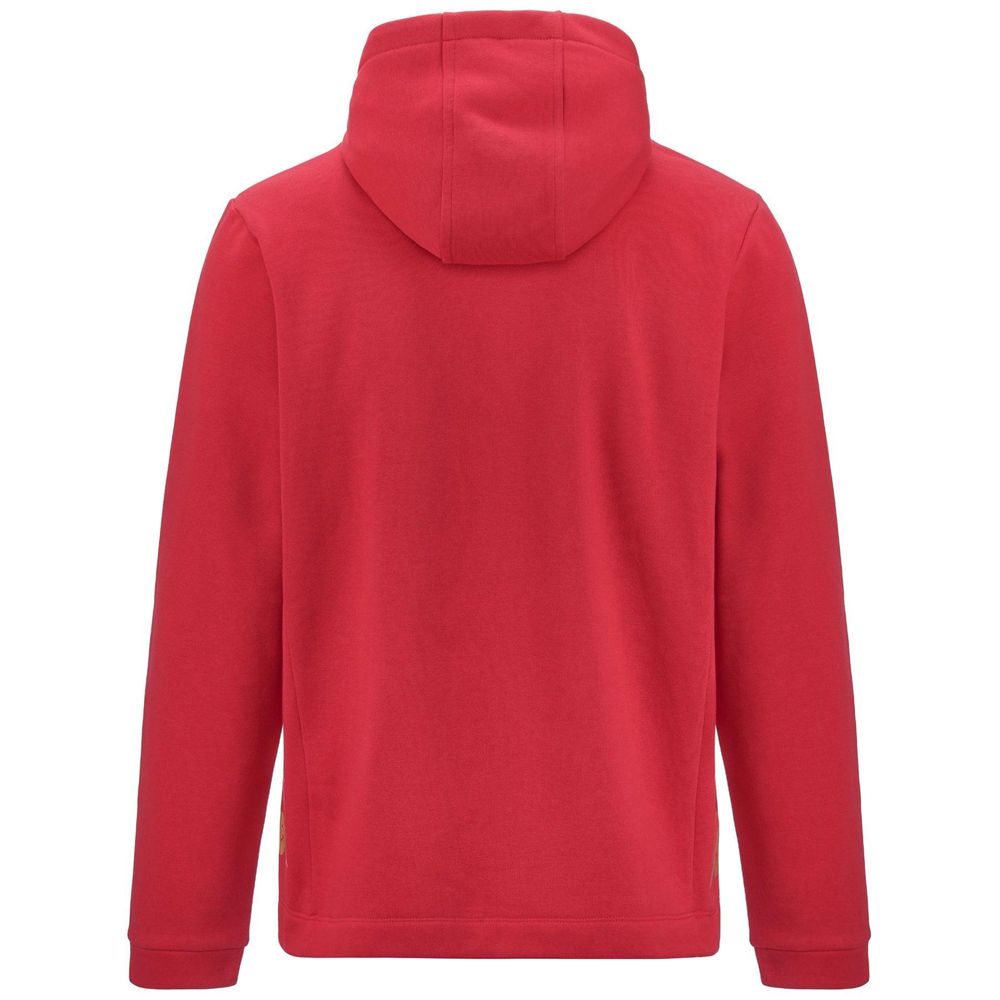 Men Kappa 4 Football Giordi Hoodie Red | IH7065132