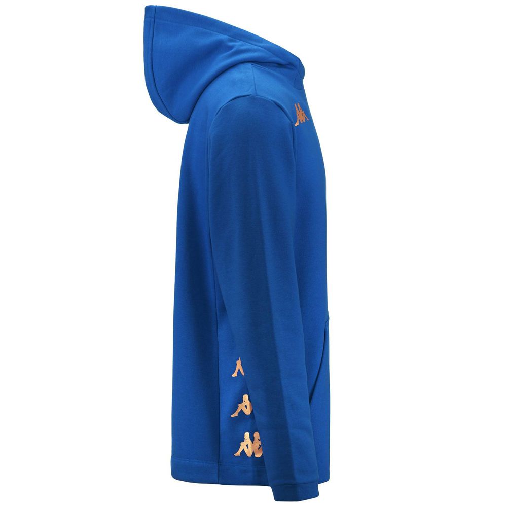 Men Kappa 4 Football Giordizi Hoodie Blue | UT4235890