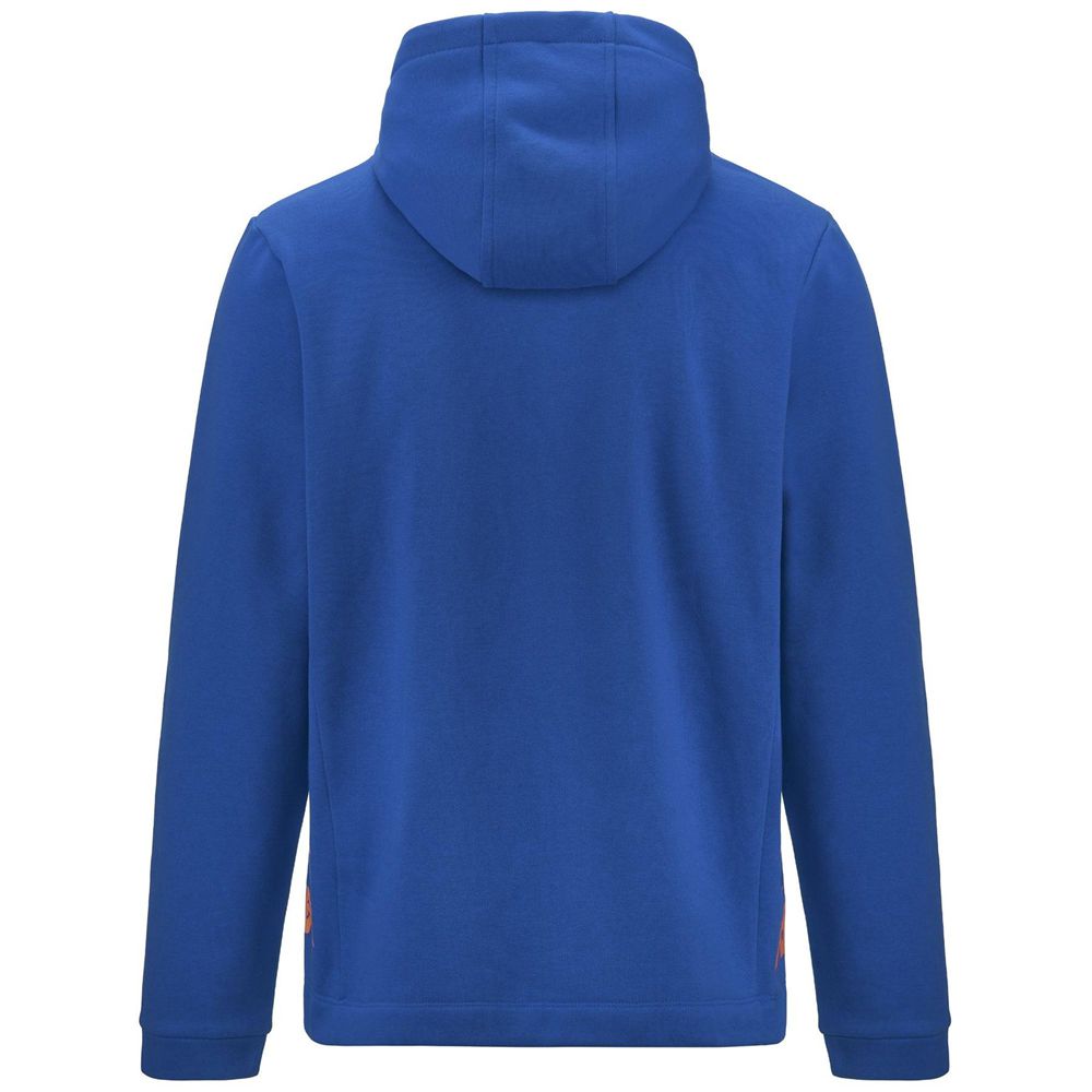 Men Kappa 4 Football Giordizi Hoodie Blue | UT4235890