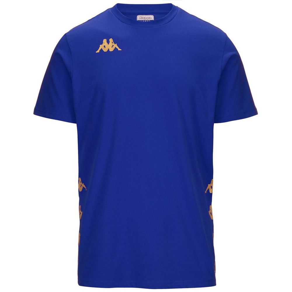 Men Kappa 4 Football Giovo T-Shirt Blue | DA6082793