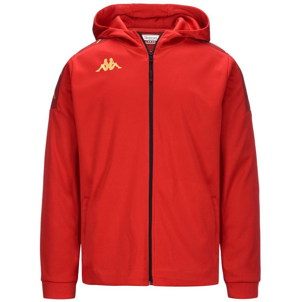 Men Kappa 4 Football Grevolo Hoodie Red | IL0712836