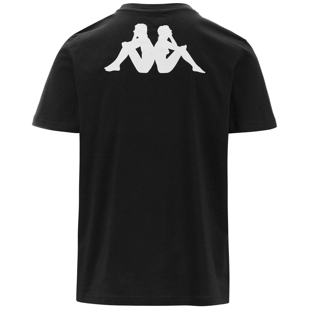 Men Kappa 4 Football Tee T-Shirt Black | KI8792041