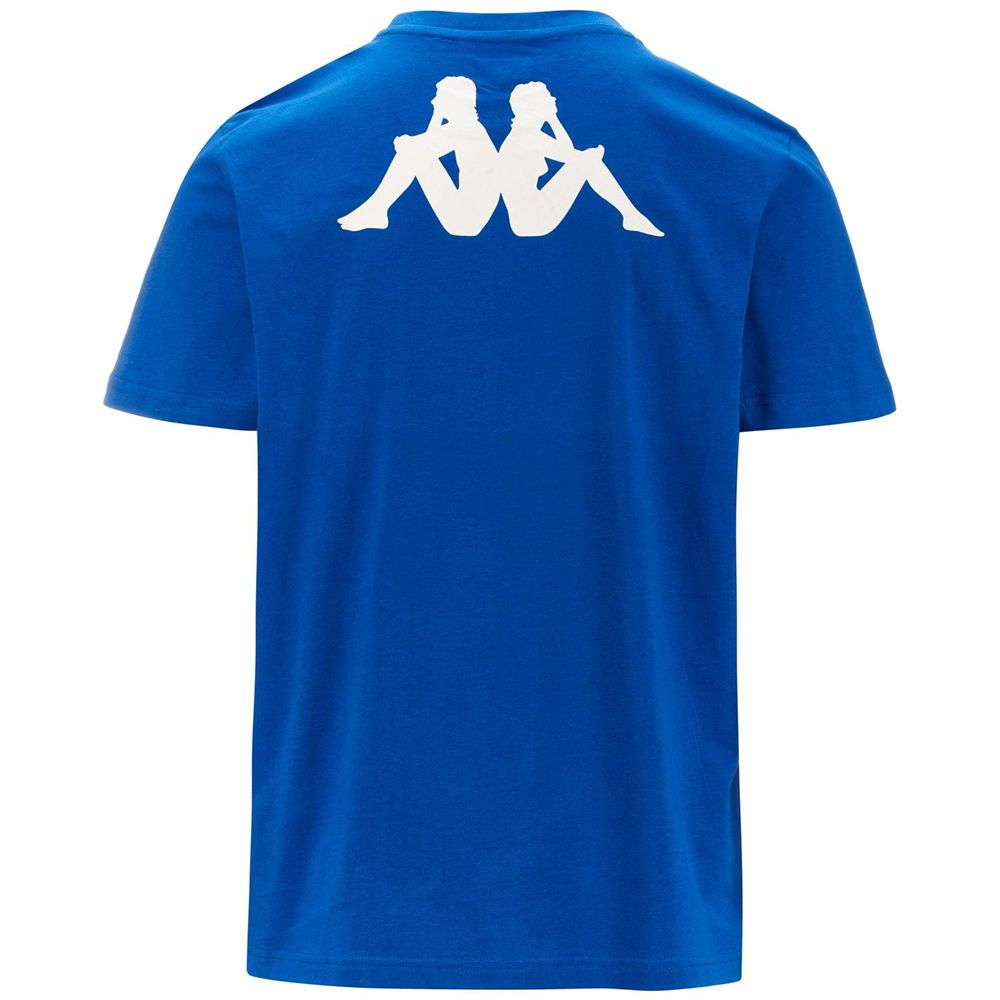 Men Kappa 4 Football Tee T-Shirt Blue | ZY9265107