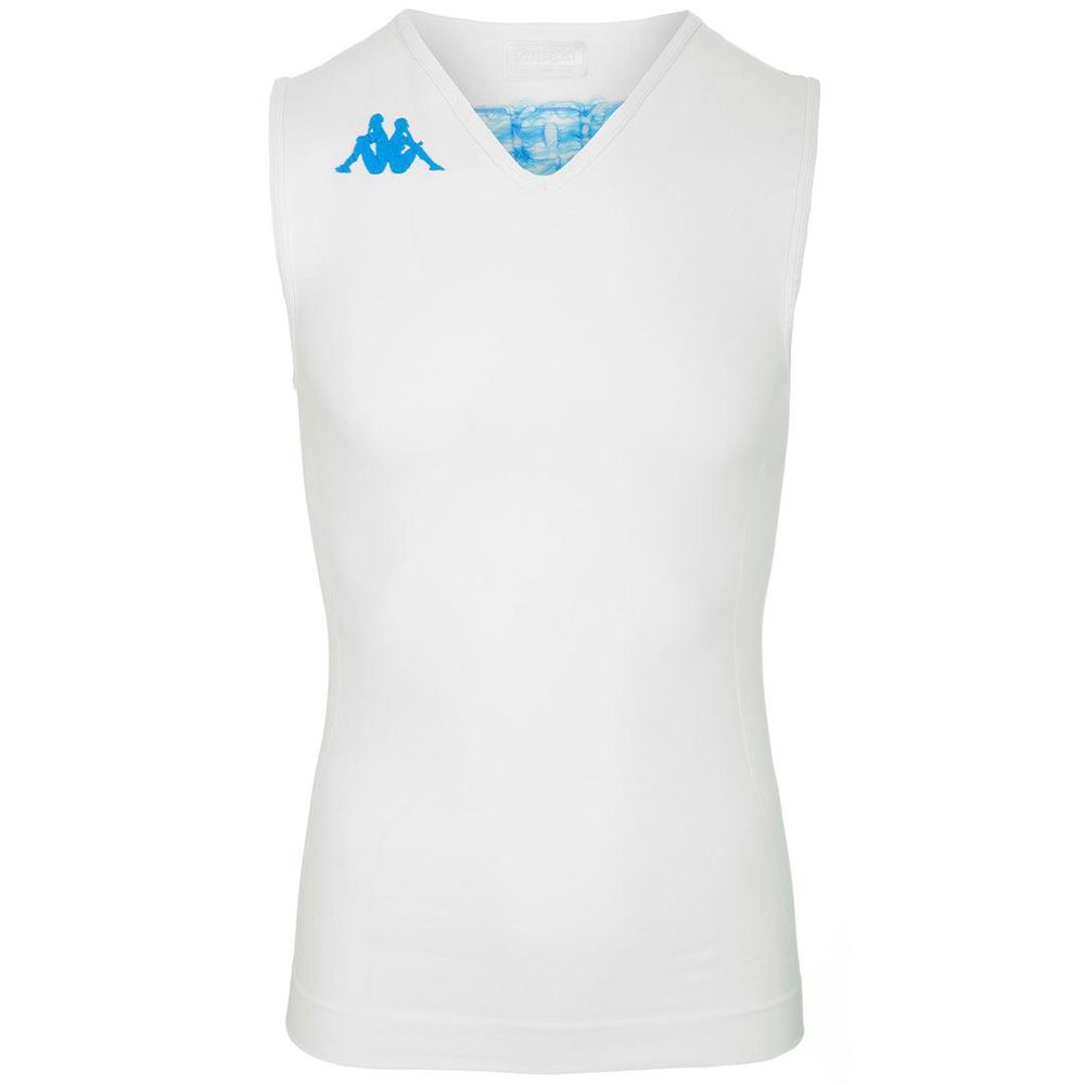 Men Kappa 4 Skin Kombat Nankv Tank Top White | VU5602847