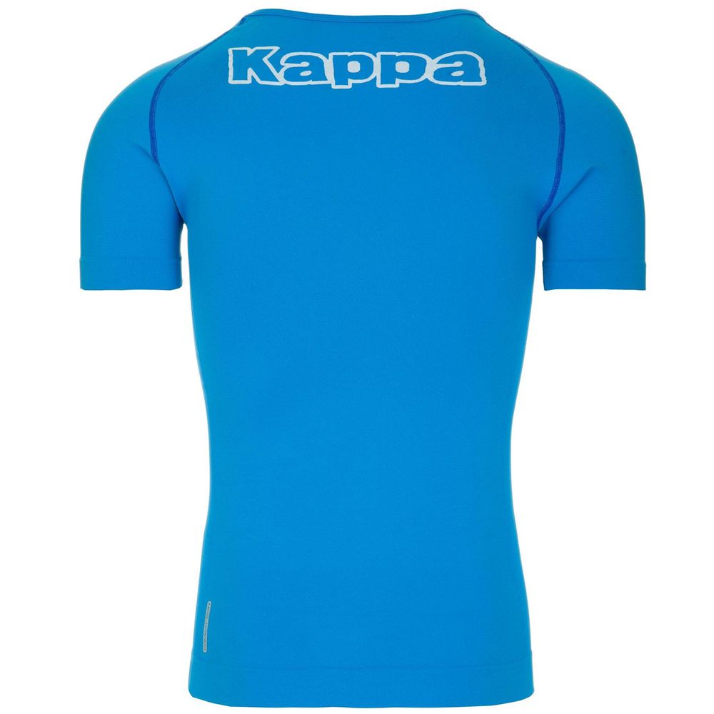 Men Kappa 4 Skin Kombat Nartv T-Shirt Blue | KF4307651