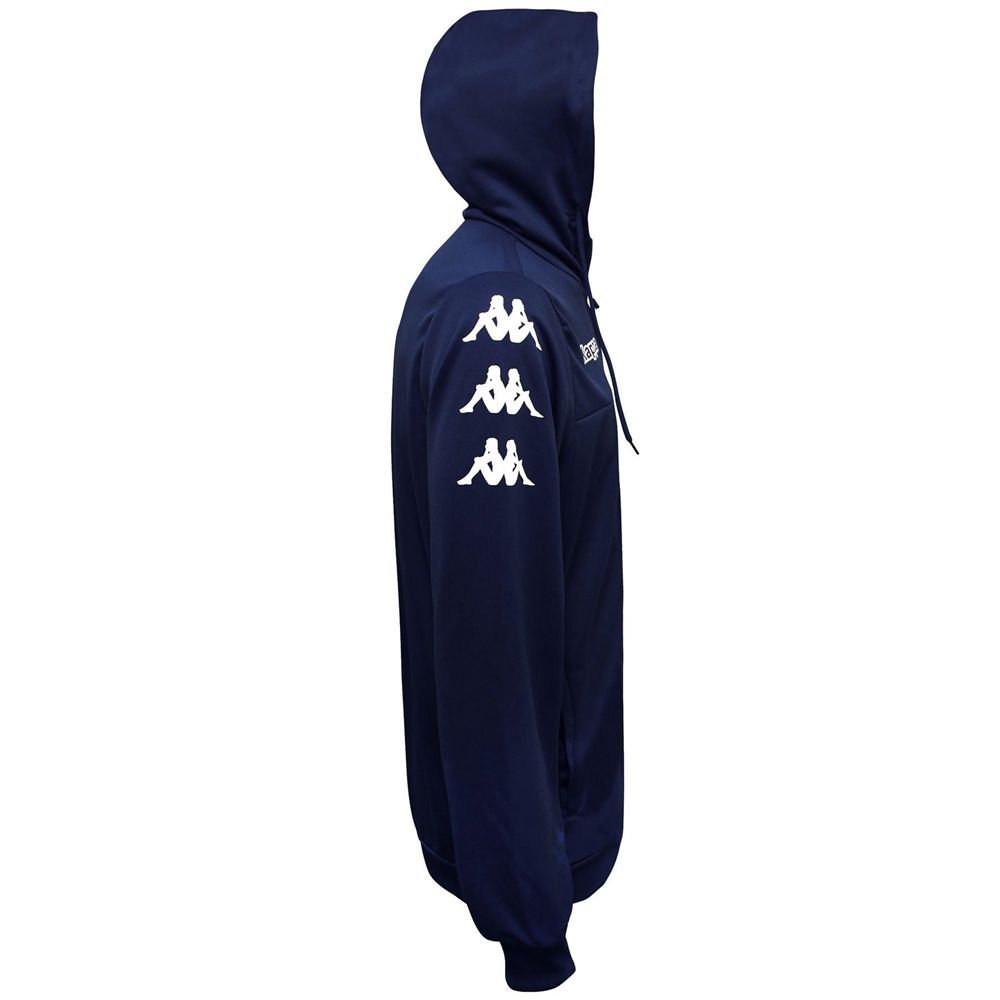 Men Kappa 4 Soccer Bivarov Hoodie Navy | LA7069285