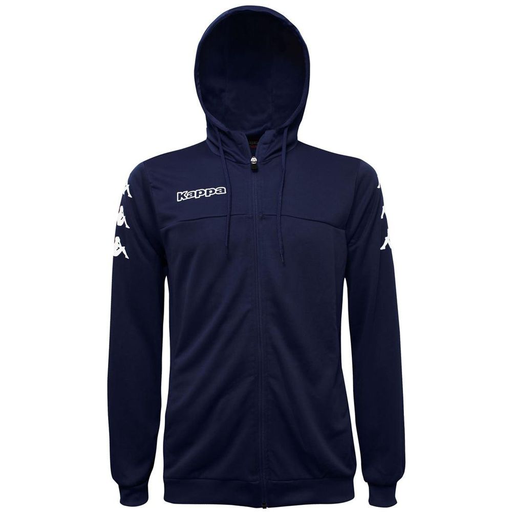 Men Kappa 4 Soccer Bivarov Hoodie Navy | LA7069285