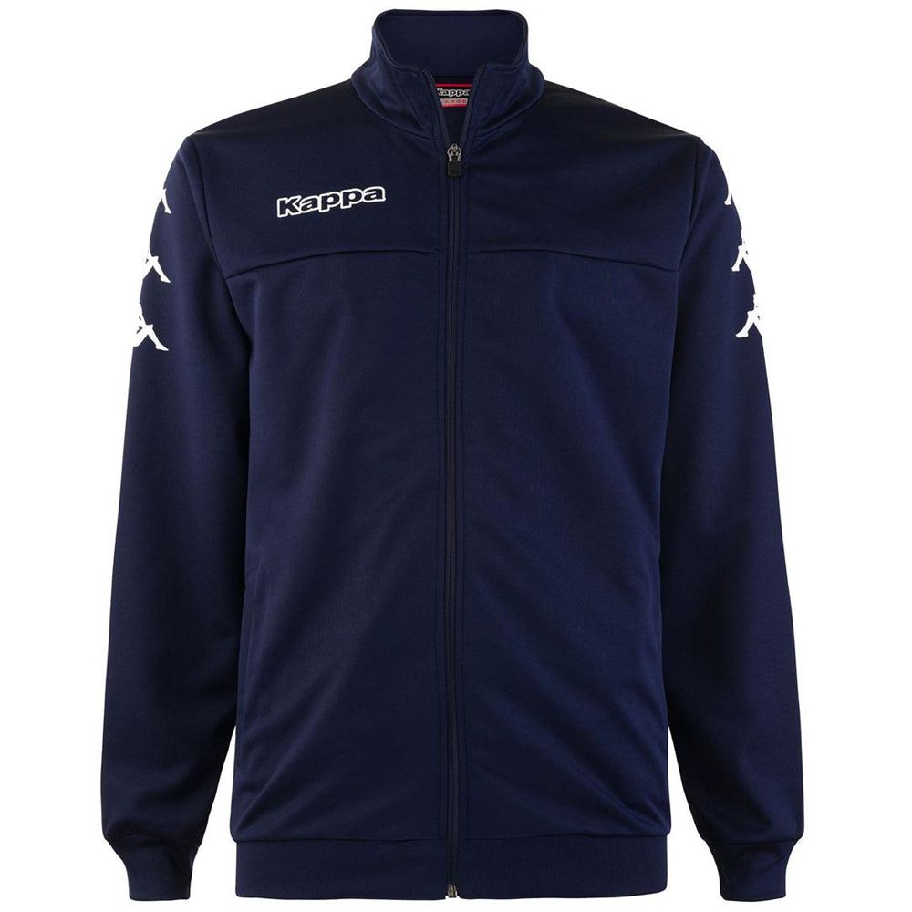 Men Kappa 4 Soccer Bouvil Jacket Navy | DL4730291