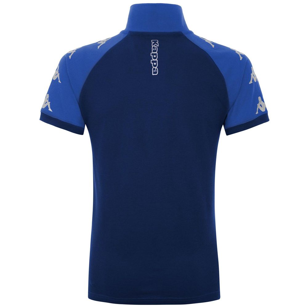 Men Kappa 4 Soccer Caldes Polo Shirt Blue | JN1094378