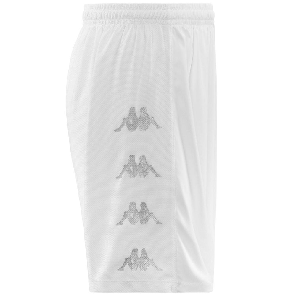 Men Kappa 4 Soccer Delebio Shorts White | SZ7091654