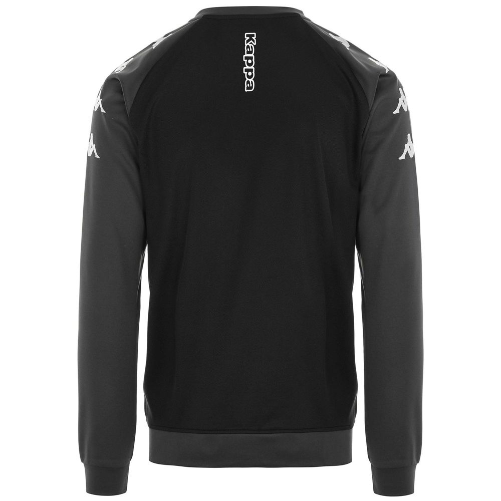 Men Kappa 4 Soccer Parme Sweater Black | LI9643805