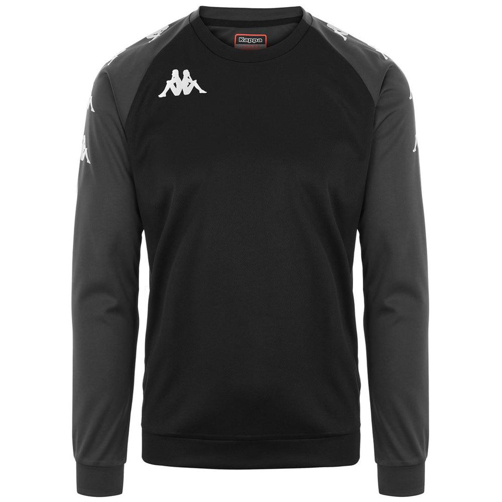 Men Kappa 4 Soccer Parme Sweater Black | LI9643805