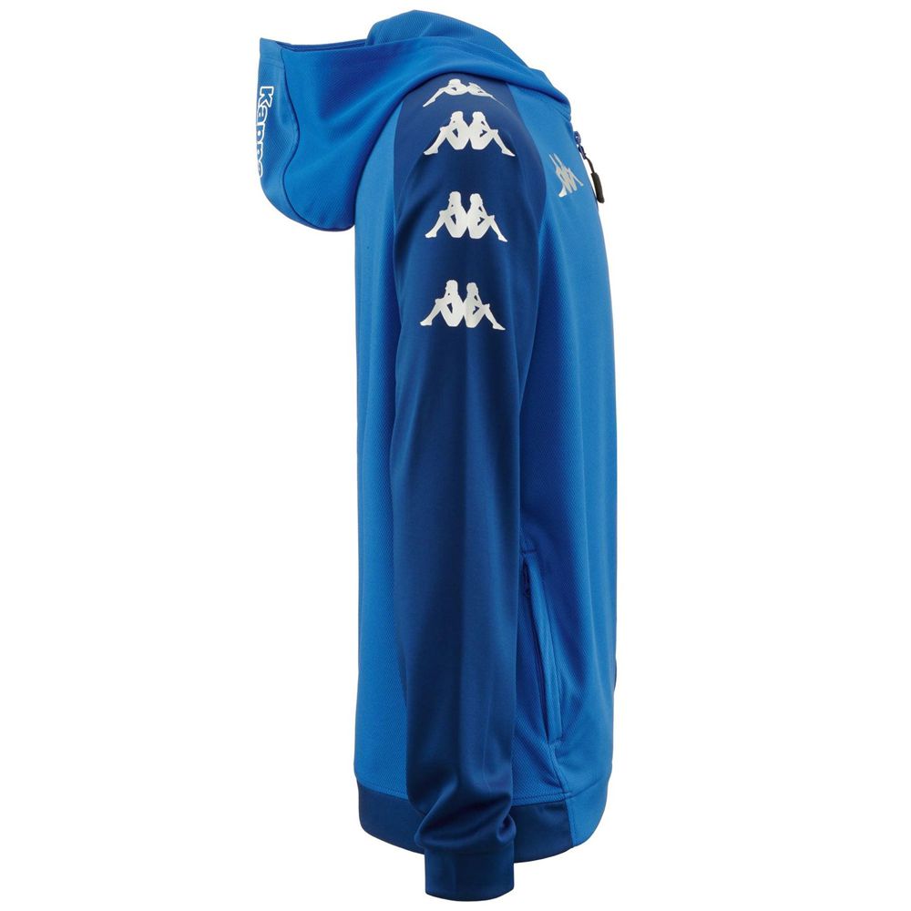 Men Kappa 4 Soccer Tortona Hoodie Blue | BK3521476