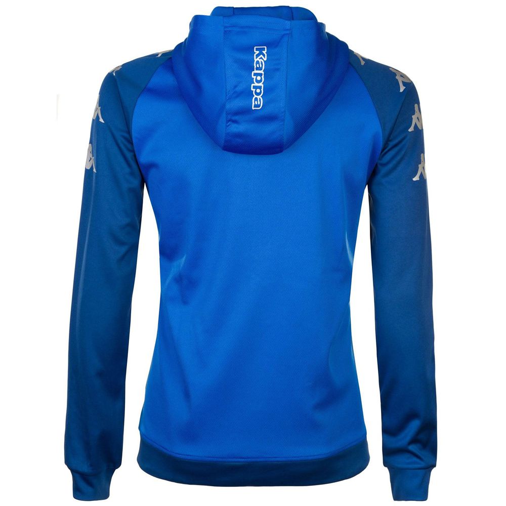 Men Kappa 4 Soccer Tortona Hoodie Blue | BK3521476