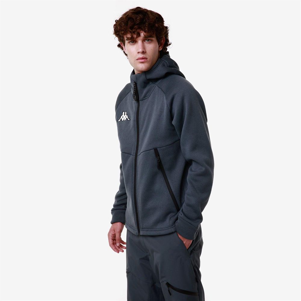 Men Kappa 6 Cento 635w Hoodie Grey | UB4805971