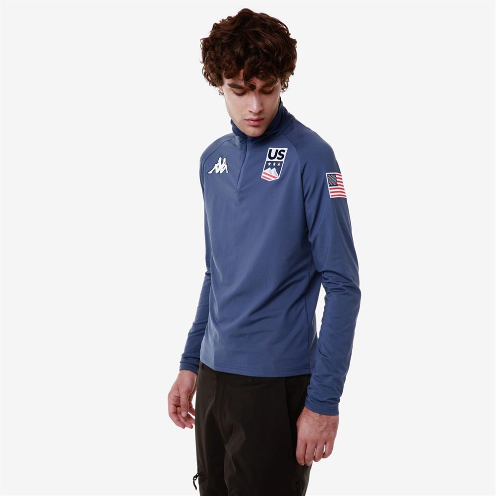 Men Kappa 6 Cento 687bk Us Jacket Blue | SA9405617