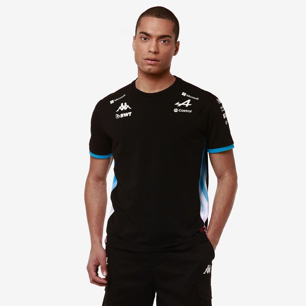 Men Kappa Adiry Alpine F1 T-Shirt Black | FZ1042876