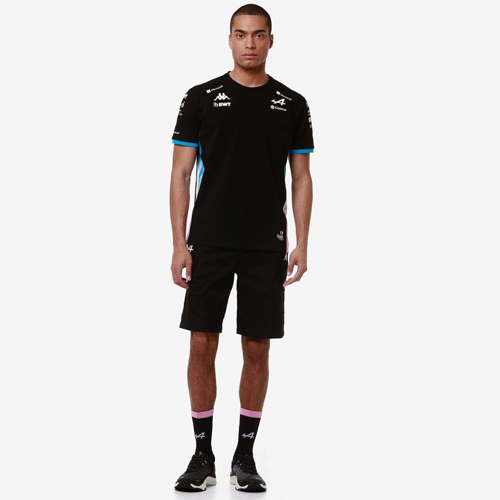 Men Kappa Adiry Alpine F1 T-Shirt Black | FZ1042876