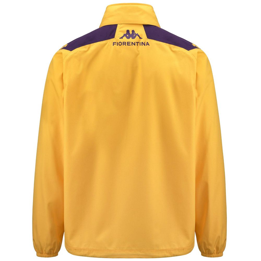 Men Kappa Adverzip Pro 7 Fiorentina Jacket Yellow | DQ2869075