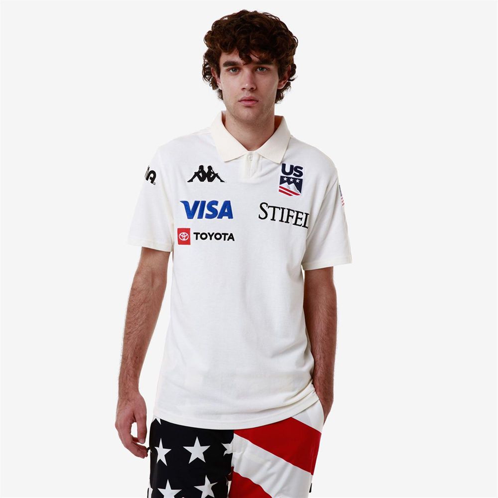 Men Kappa Angat Us Polo Shirt White | CY2940658