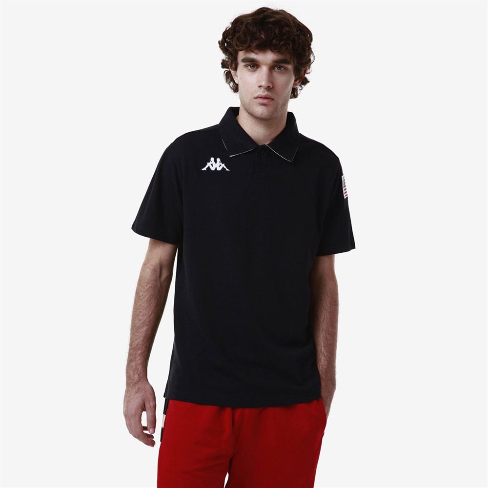 Men Kappa Angat Usa Us Polo Shirt Navy | KH4823061