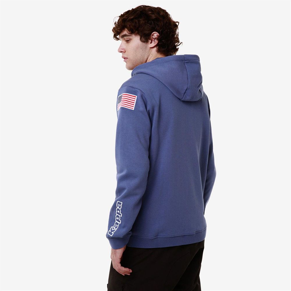 Men Kappa Arufeod Us Hoodie Blue | ER4219570