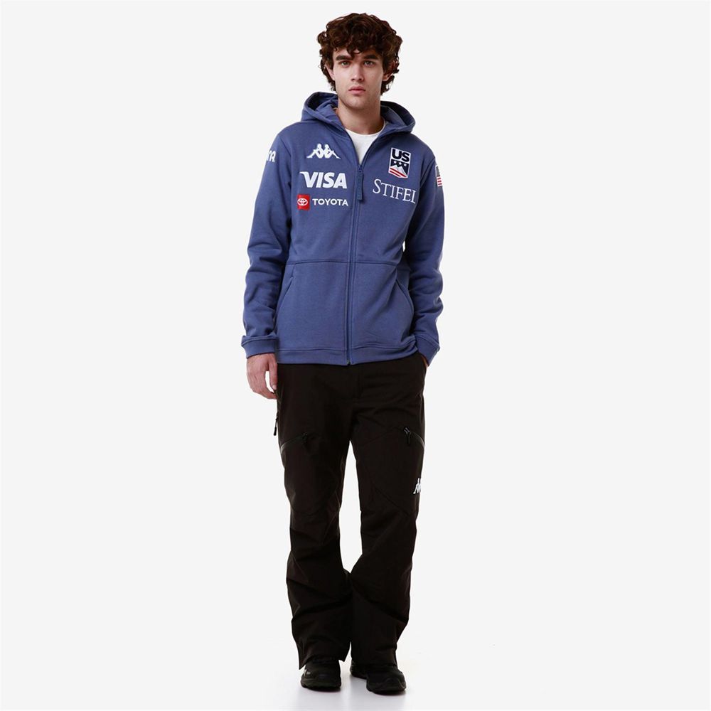 Men Kappa Arufeod Us Hoodie Blue | ER4219570