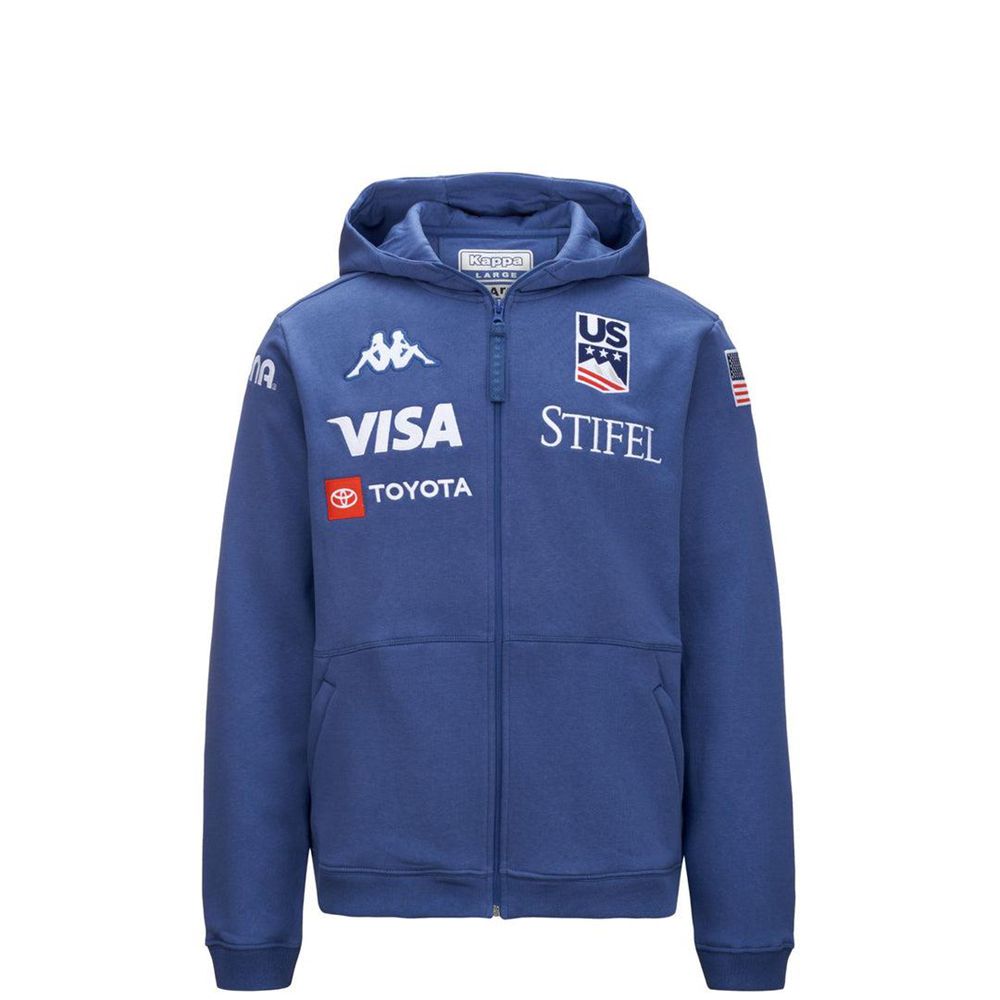 Men Kappa Arufeod Us Hoodie Blue | ER4219570