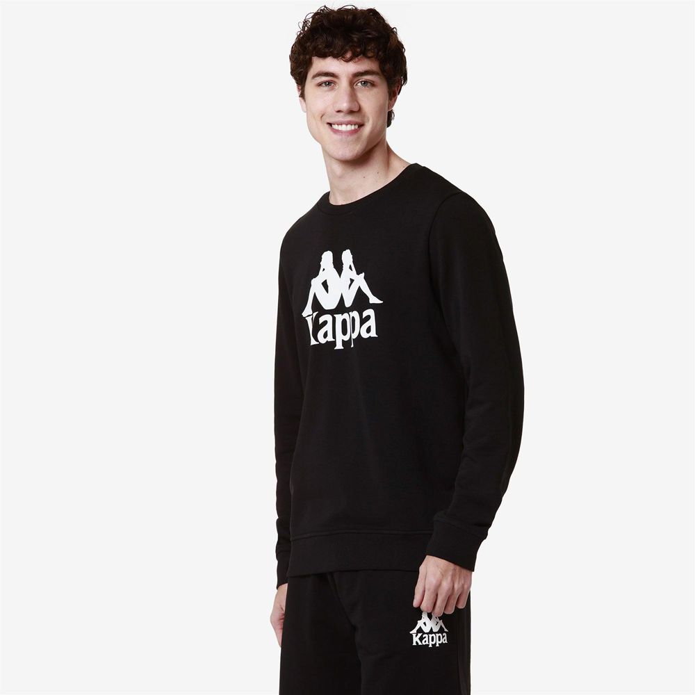 Men Kappa Authentic Eslogari 3 Sweater Black | FU4378560