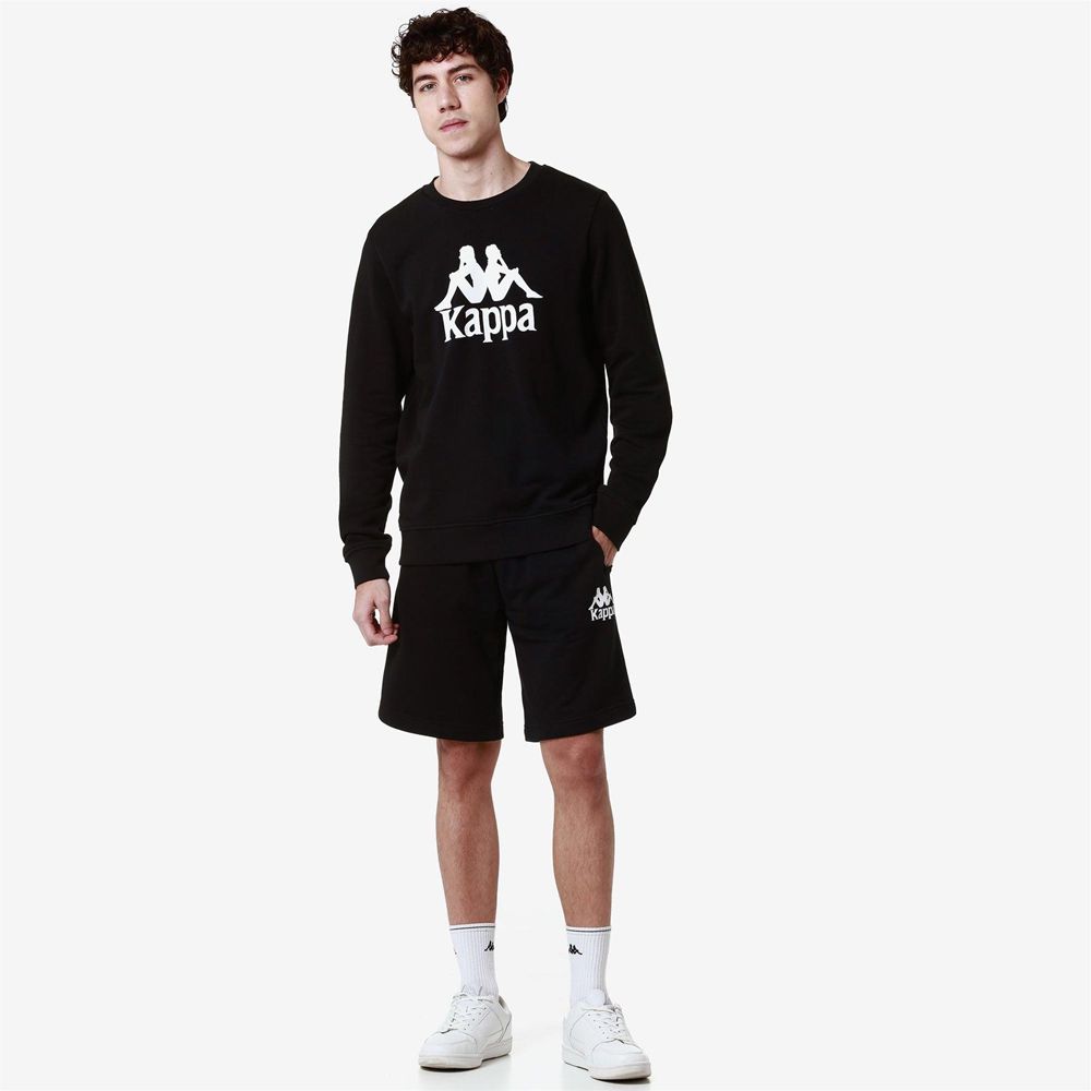 Men Kappa Authentic Eslogari 3 Sweater Black | FU4378560