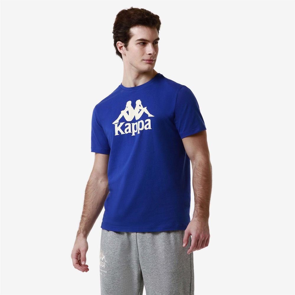 Men Kappa Authentic Estessi T-Shirt Blue | DK7820513