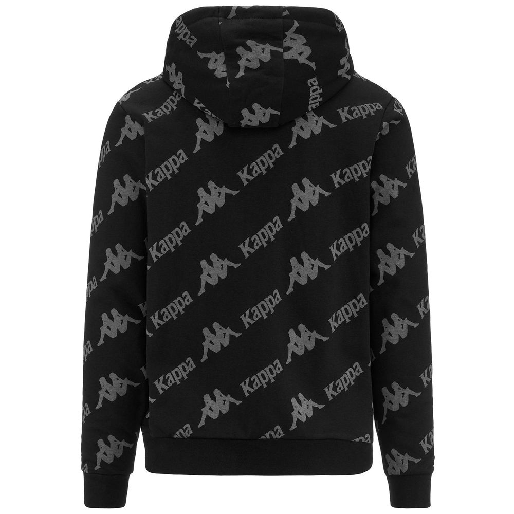 Men Kappa Authentic Fancy Hoodie Black | UJ1389526