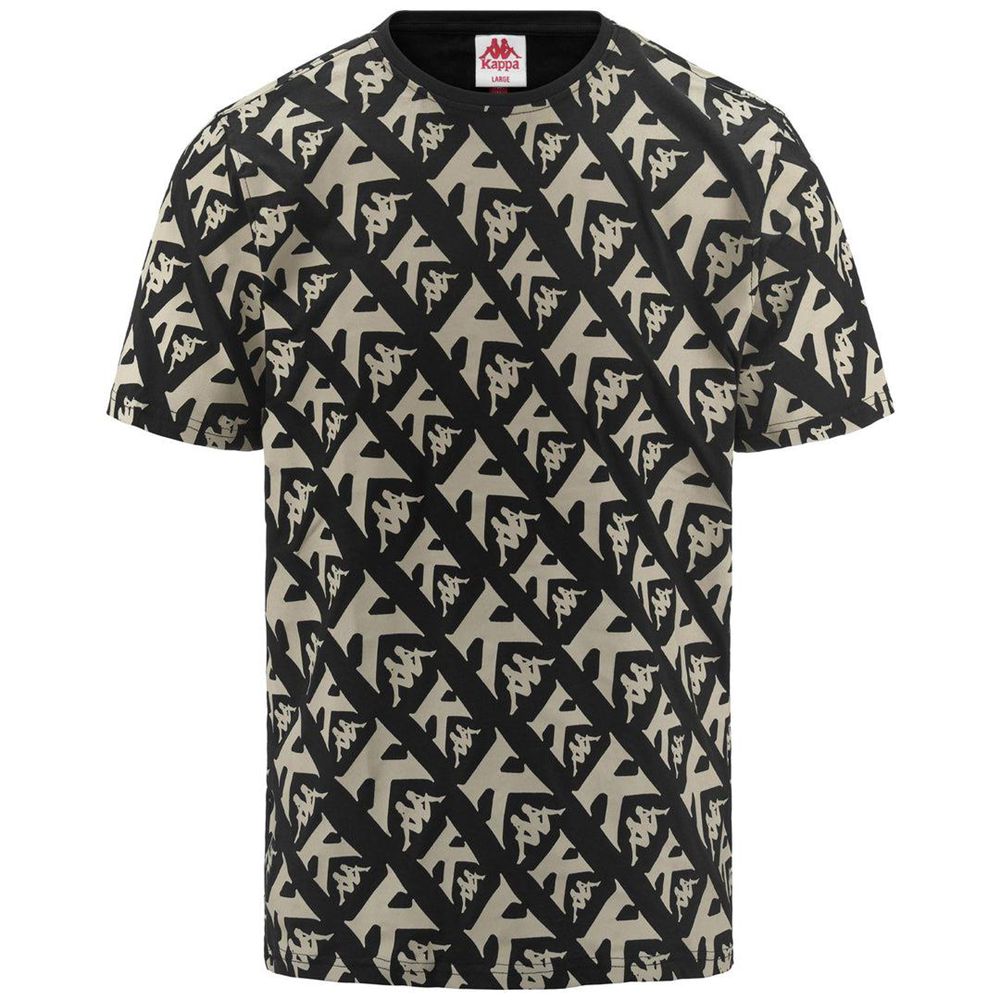 Men Kappa Authentic Fool Organic T-Shirt Black | KX3648972