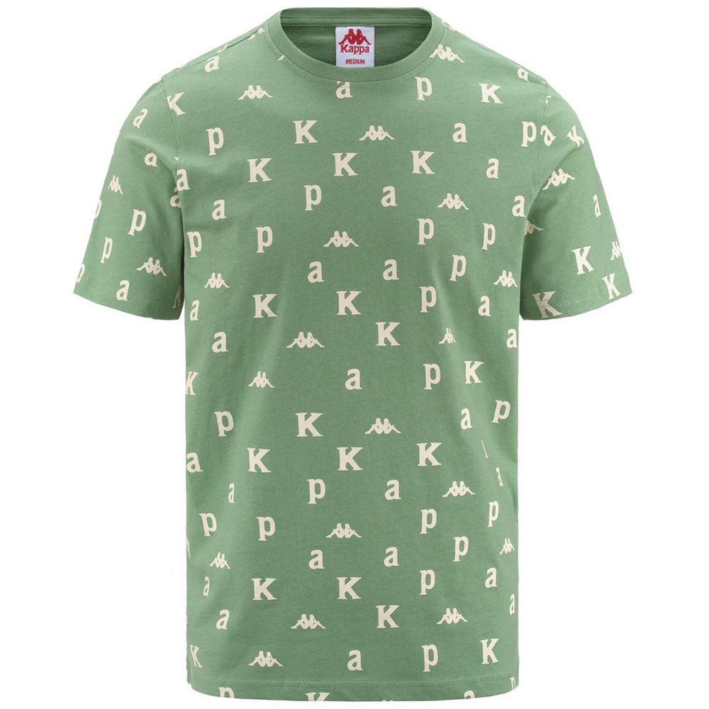 Men Kappa Authentic Fool Organic T-Shirt Green | GT0692537