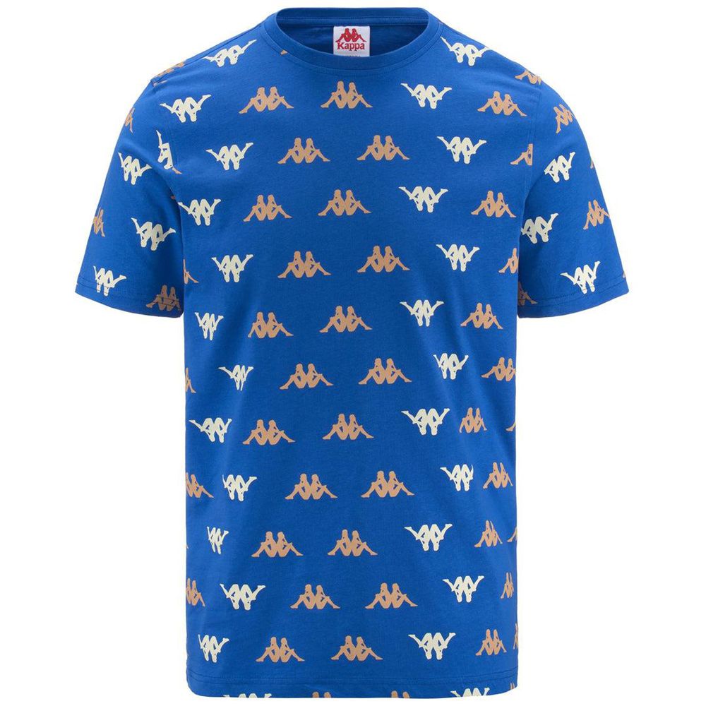 Men Kappa Authentic Fool Organic T-Shirt Blue | EI2479035