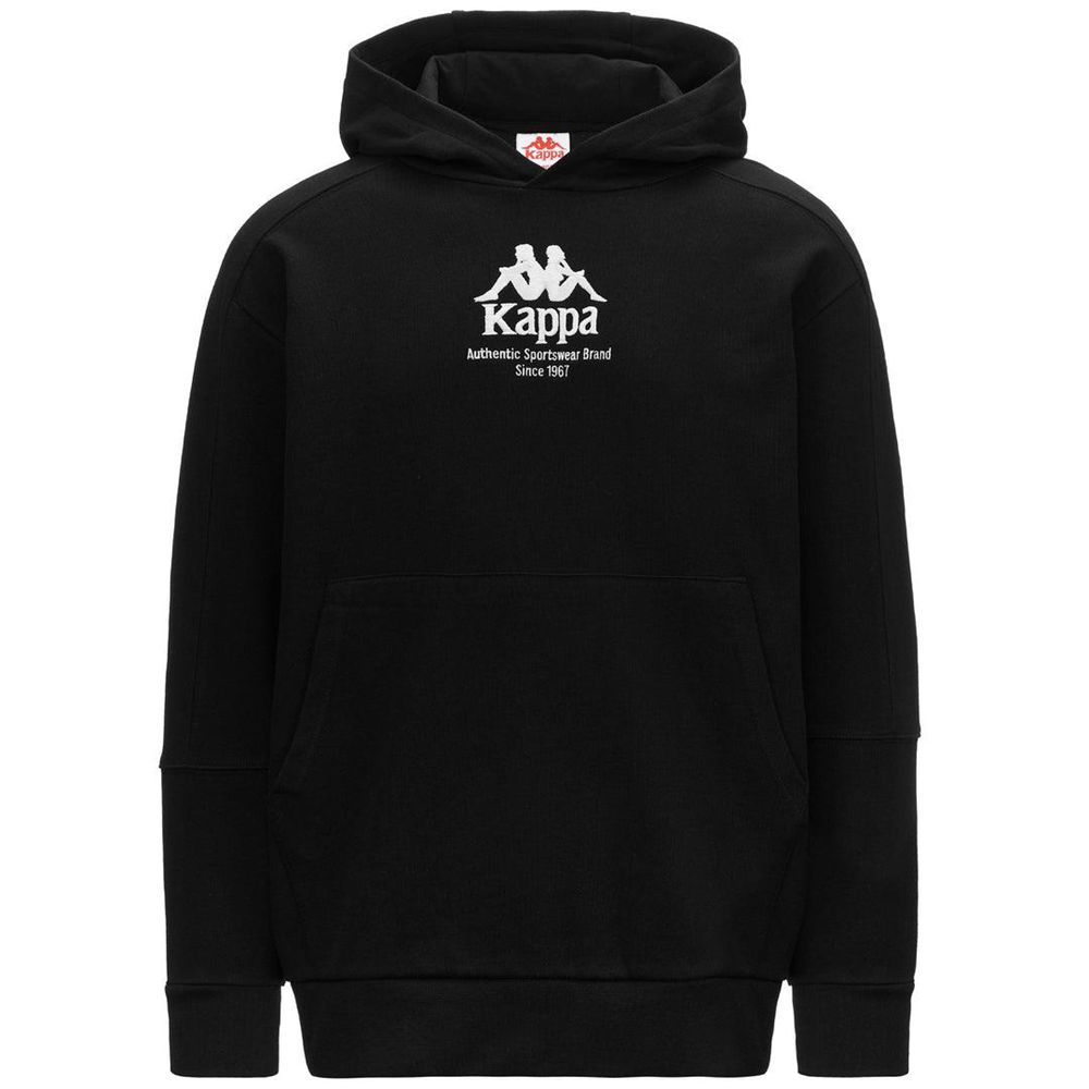 Men Kappa Authentic Giano Organic Hoodie Black | ZA2734651